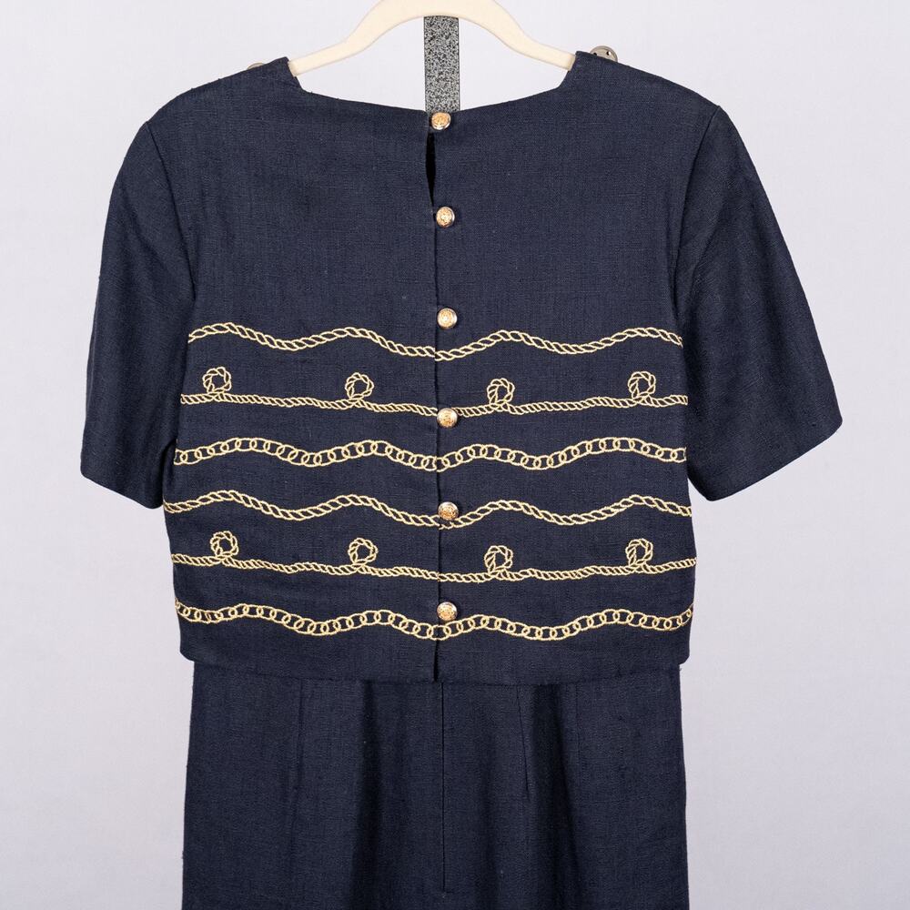 Vintage 80s 90s Santa Fe Jim Tremblay Dress SZ 4 Classic Retro Nautical Career